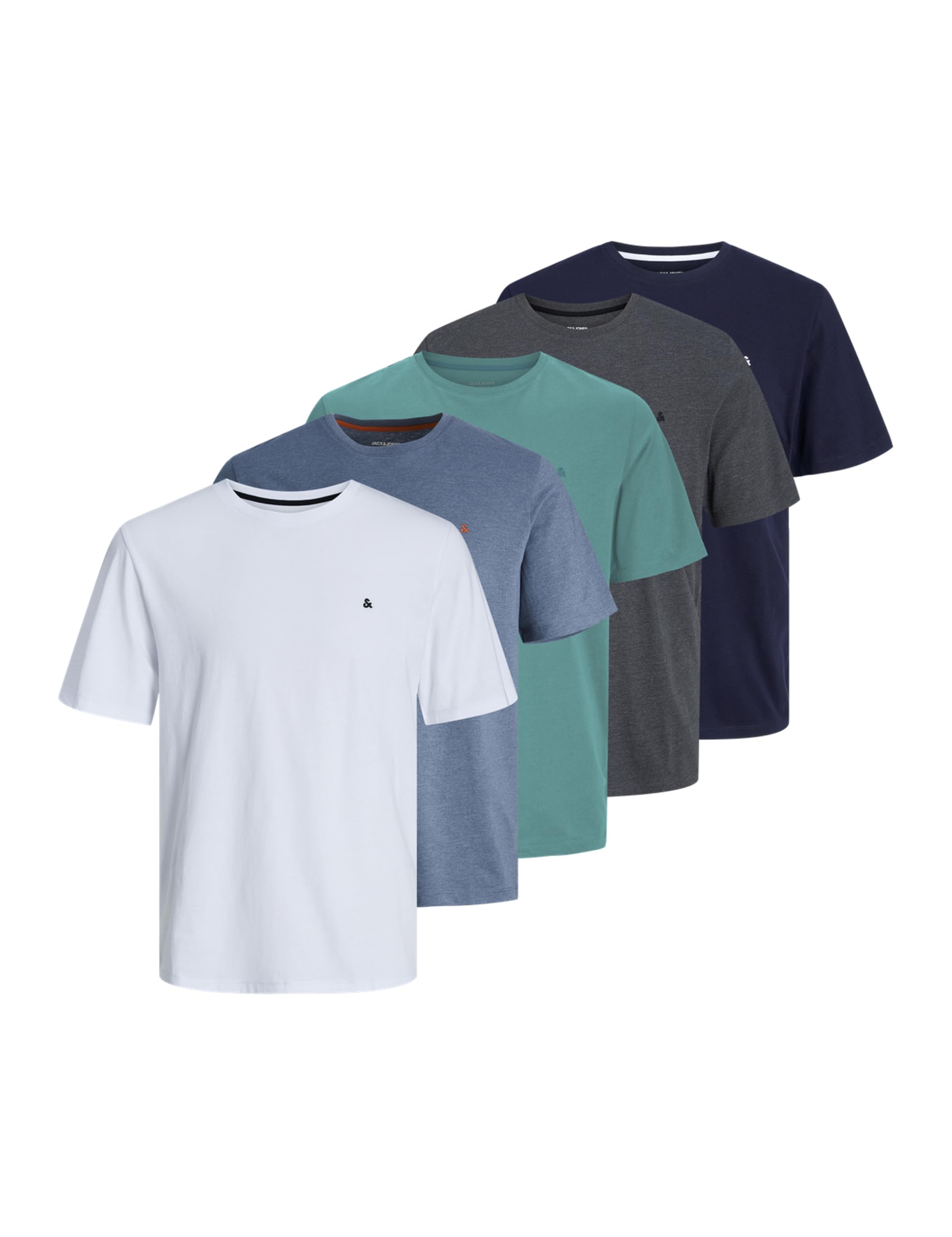 JACK & JONES Herren Jjepaulos Tee Ss Crew Neck 5Pk Mp (5er Pack)