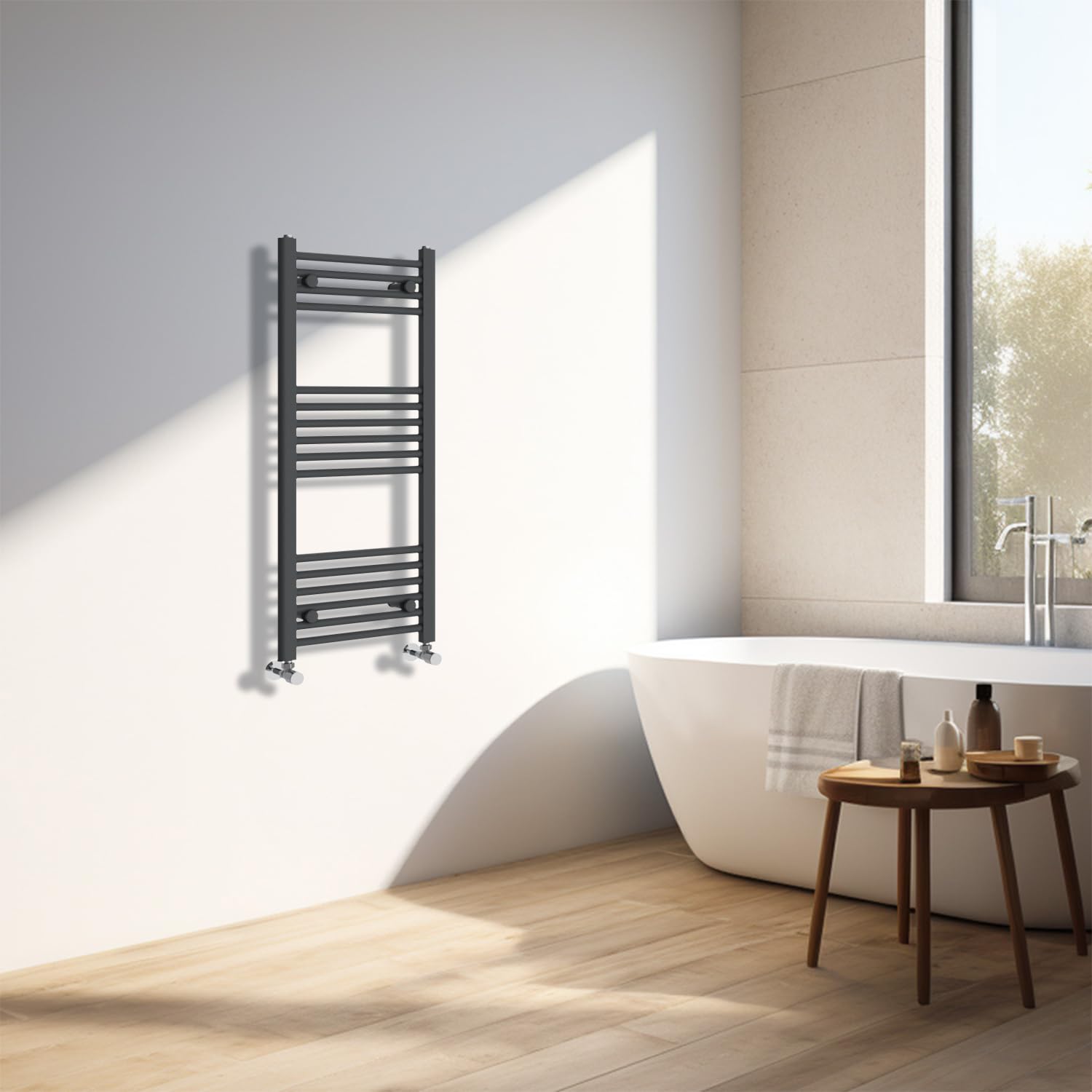 Sèche-serviettes anthracite 1000x400 plat à haute diffusion thermique