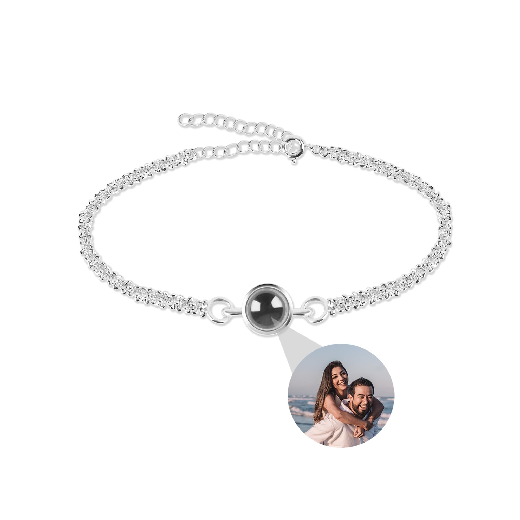 CSstone Pulsera Con Foto Personalizada,Pulsera Foto De ProyeccióN,Pulseras Conmemorativas Para Hombres Y Mujeres, Pulseras FotográFicas Joyas Regalos De CumpleañOs Regalos De Navidad Para Parejas