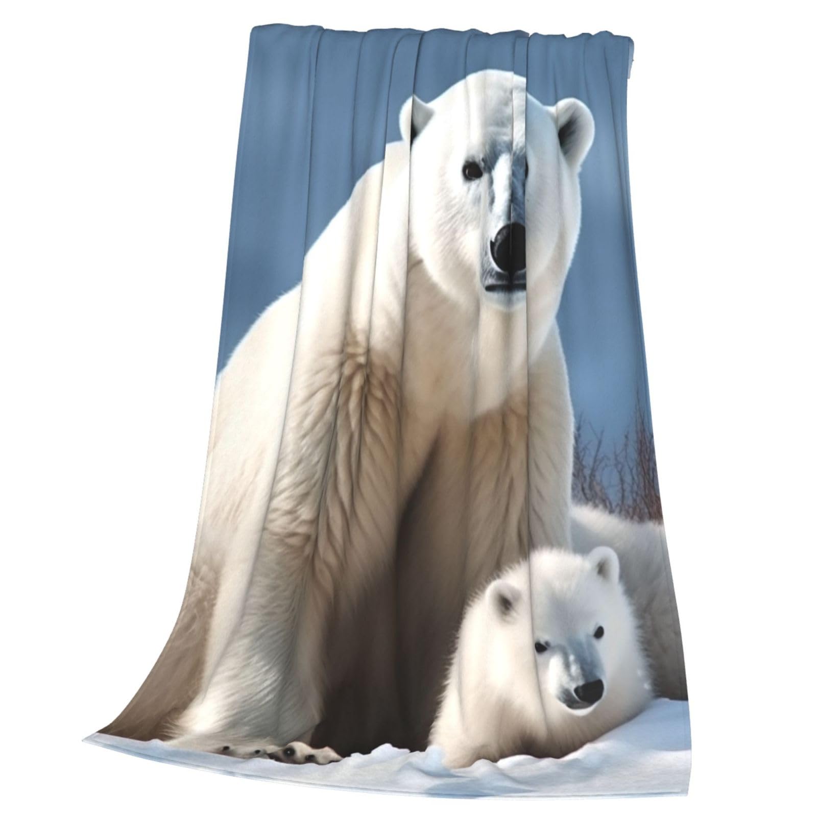 Couverture ours polaire pour canapé idéale lors des soirées cocooning