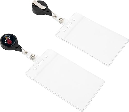 Miami Heat NBA Team - Carrete retráctil para tarjetas de identificación con bolsa