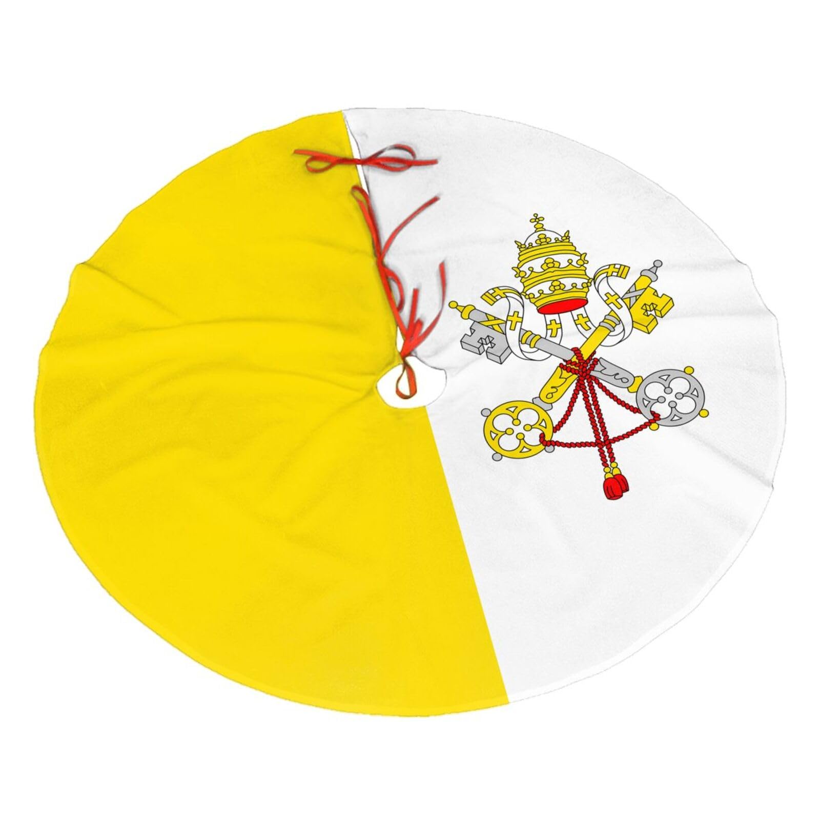 Vatican flag48 Christmas Tree Skirt Christmas Plush Tree Skirt Indoor and Outdoor Decoration