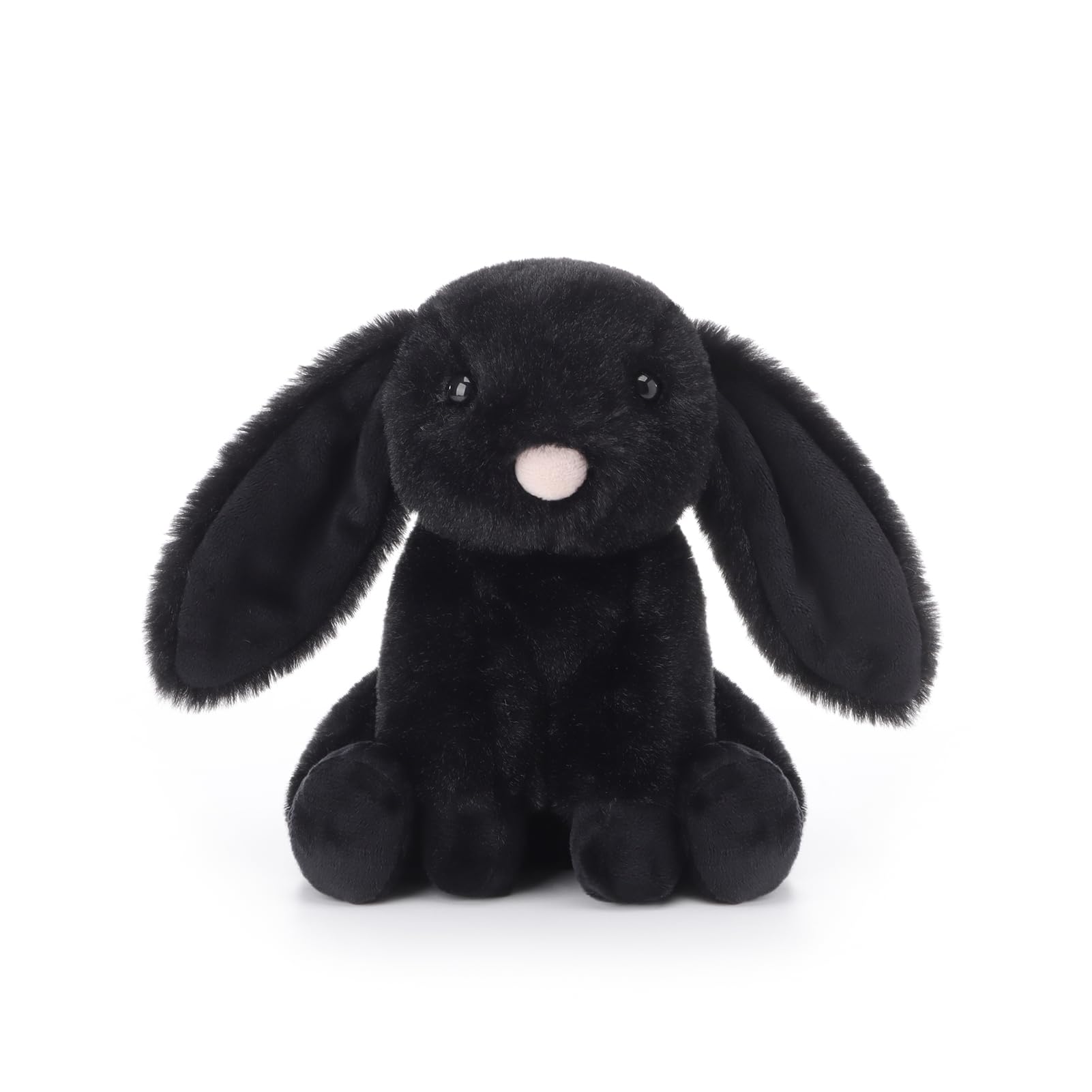 Apricot Lamb Hase Kaninchen Plüschtiere für Kinder, weiche niedliche Kuscheltier für Baby Mädchen und Jungen, Flauschige Hase schwarz 15cm