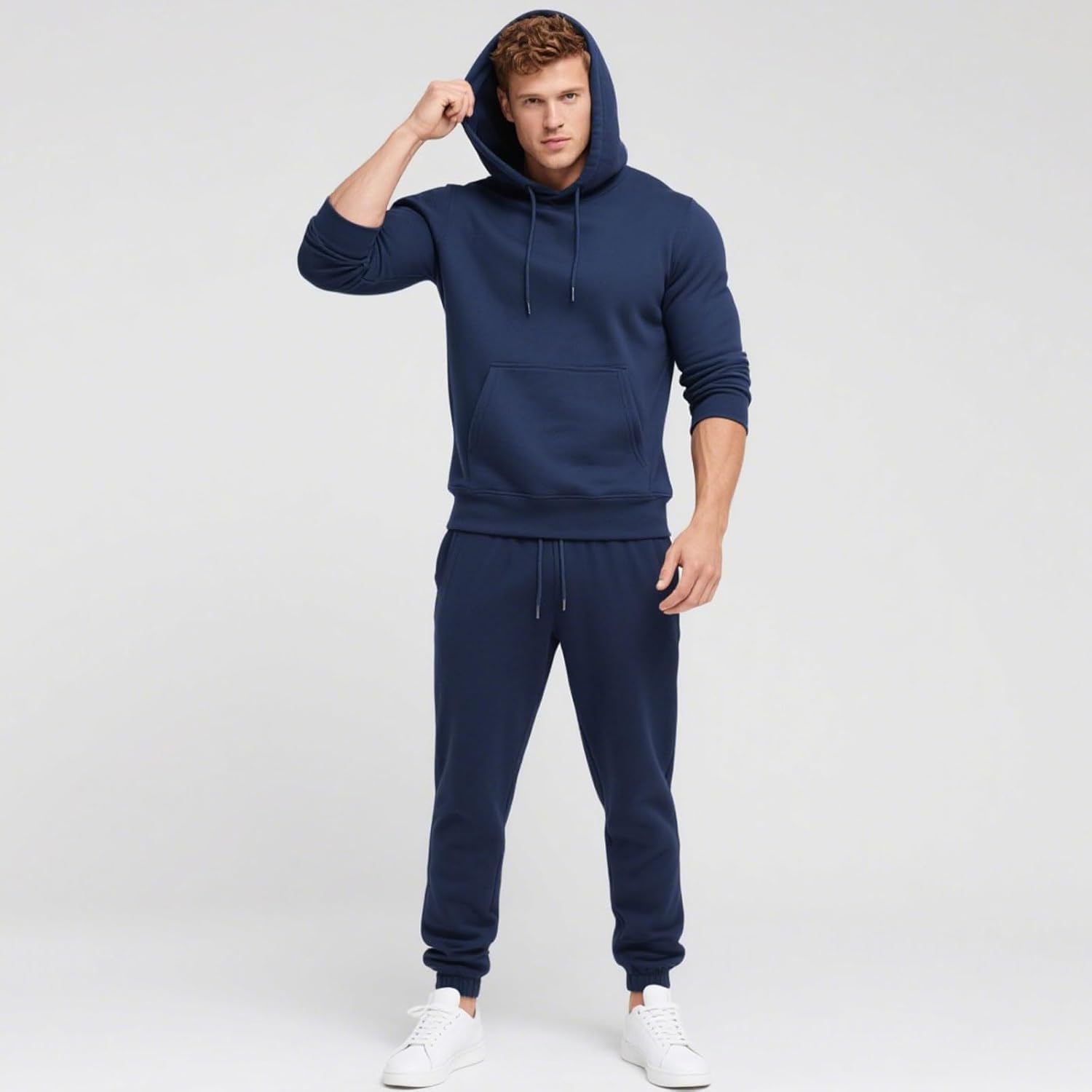 Men's Tacksuit 2 Piece Active Set Fleece Pullover Sweatshirt and Sweatpants Jogging Sweatsuit Outfit