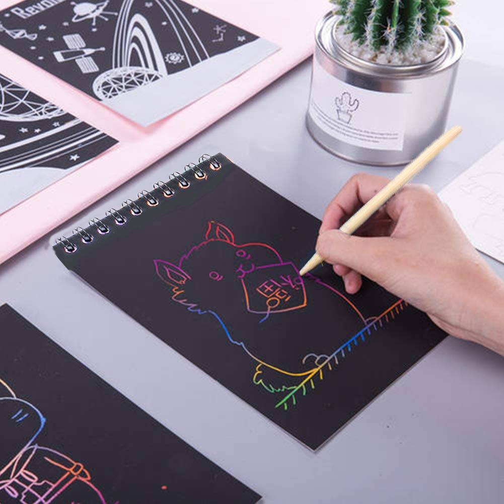 Buy Soumore 8 Pack Scratch Notebooks, Rainbow Scratch Note Combo Art