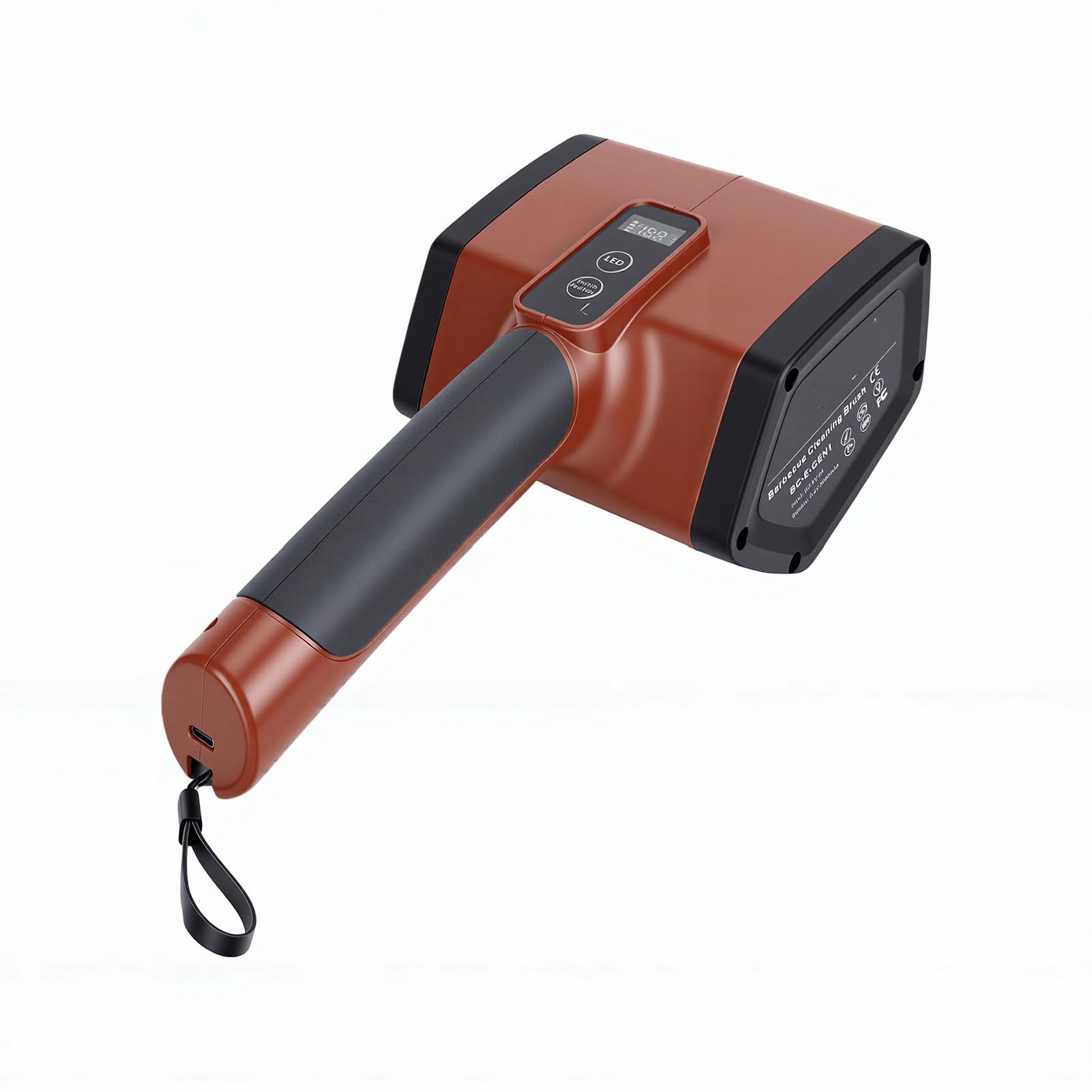 Spazzola per Griglia Elettrica, Spazzola per Barbecue Rotante Ricaricabile con Motore Brushless da 800 Giri/min, Luce LED e Batteria da 3000 MAh per Campeggio All'aperto e Tutti