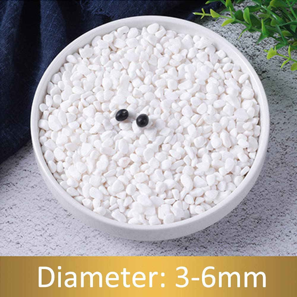 Cailloux Blancs Naturel Gravier Décoratif Pierres de Roche de Rivière pour Pot Fleurs Jardin Vase Aquarium Diamètre 3-6mm 1000g