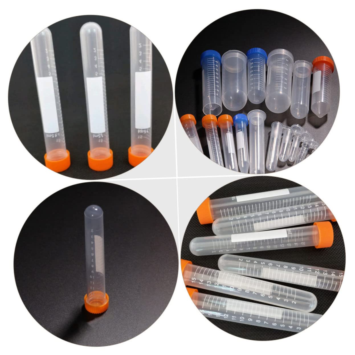 Homoyoyo 100pièces Tubes à Centrifuger De Laboratoire Avec Bouchons à Vis Pour Analyse Sanguine Et Biochimie