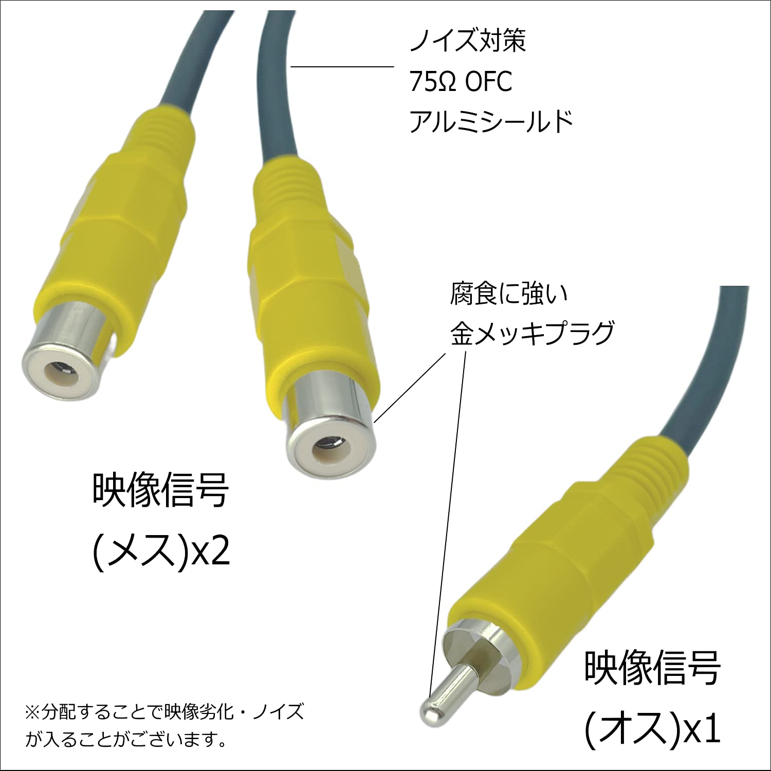MONSTER VIDEO2コンポーネント色差ケーブル8m Amazon | ビデオケーブル(2分配) 0.3m VD-Y | COMON(カモン