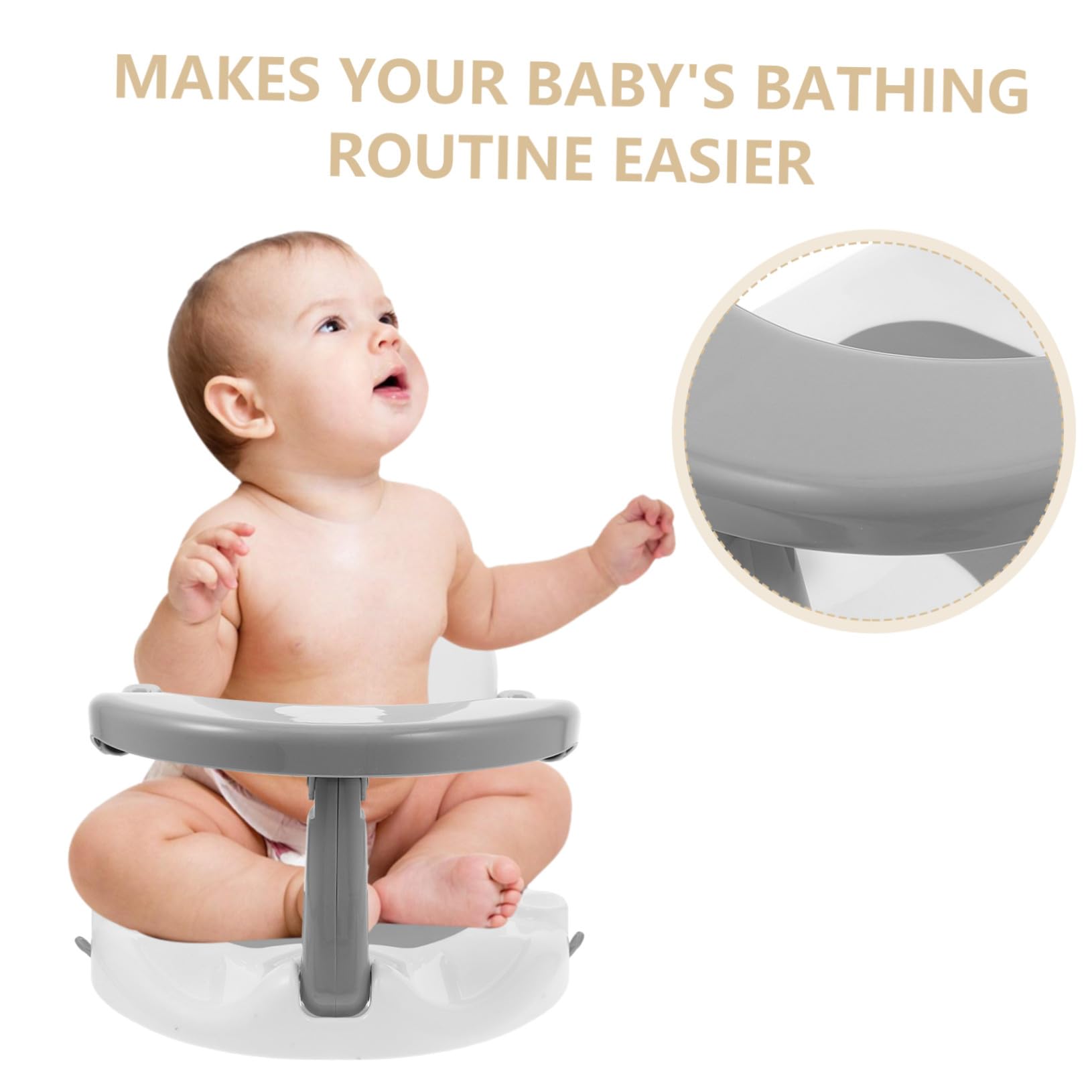 Milisten Babysitz Badewanne Monate Abnehmbar Rutschfest mit Saugnäpfen Tragbar Babybadewanne Sitz für Sicheres Baden Dusche