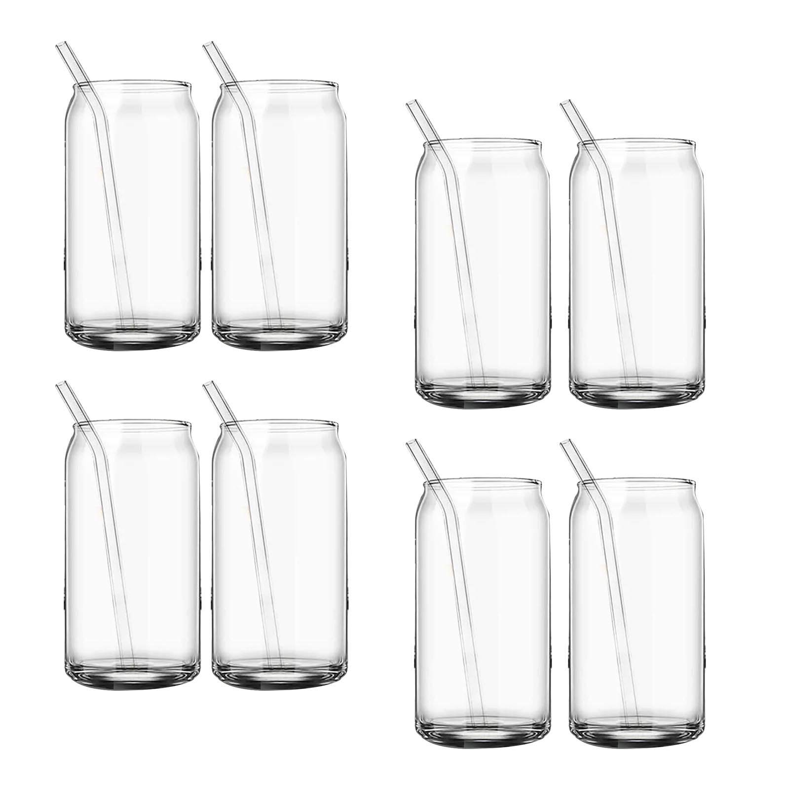 Greensen Glasbecher mit Strohhalm Wiederverwendbare Trinkgläser mit Deckel Borosilikatglas für Home Bar Office Kaffeesaft