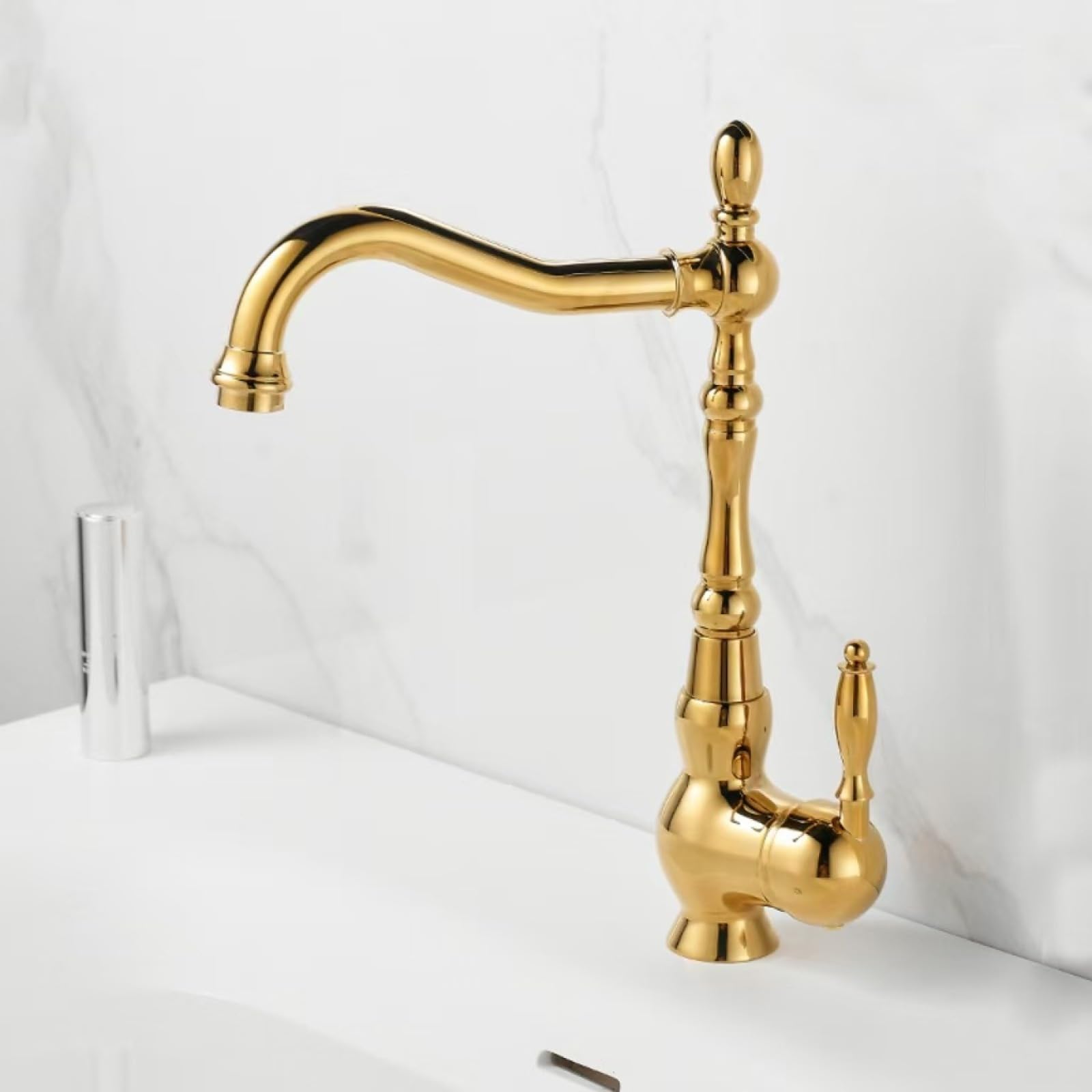 All-Copper Hot and Cold Water Washbasin Rotating Faucet