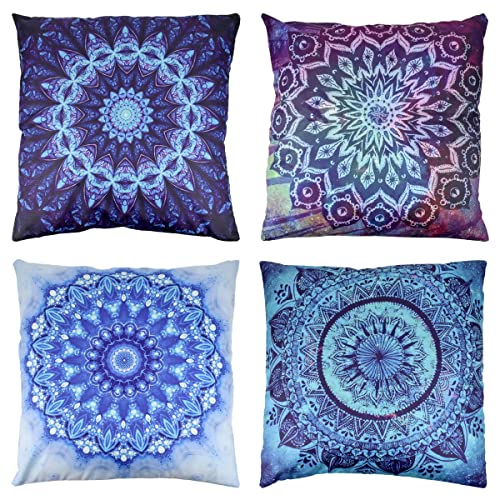 Tokimmash Double Sided Pattern Boho Decor Throw Pillows Covers，Retro Floral Mandala Hippie Room Retro Décor Throw Pillow Covers，Pillows For Couch Covers18X18Inch Set Of 4 (Bohemian 3) #TOP2
