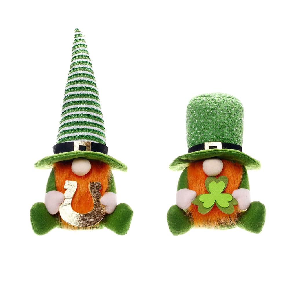 Giwnhvx Patricks Day Decorations Patricks Day Decor Gnome Plush Green Irish Leprechaun Doll