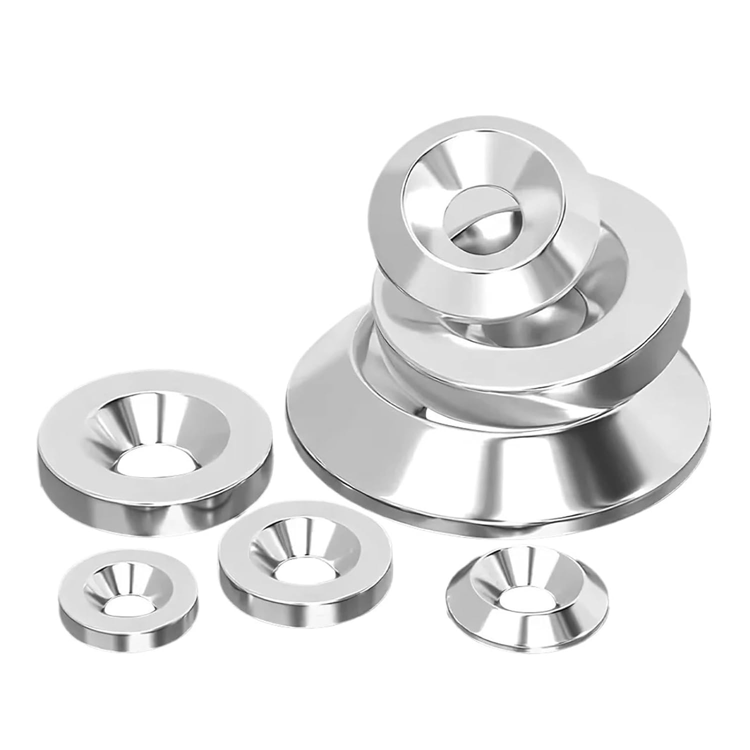 Conical Countersunk Washer Concave Conical Washer Convex Tapered Cone Countersunk Gasket Umbrella Flat Head Solid M3 M4M5 M6 M8 M10(Cone M6x15x2.8(30pcs)