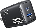 INIU USB C Chargeur, 30W PD QC 3.0 Double port charge rapide Type C bloc chargeur avec 5 ft USB-C Câble, USB C Chargeur mural avec prise pliable pour iPhone 16 15 14 13 Pro Max Samsung S23 S22 iPad AirPods
