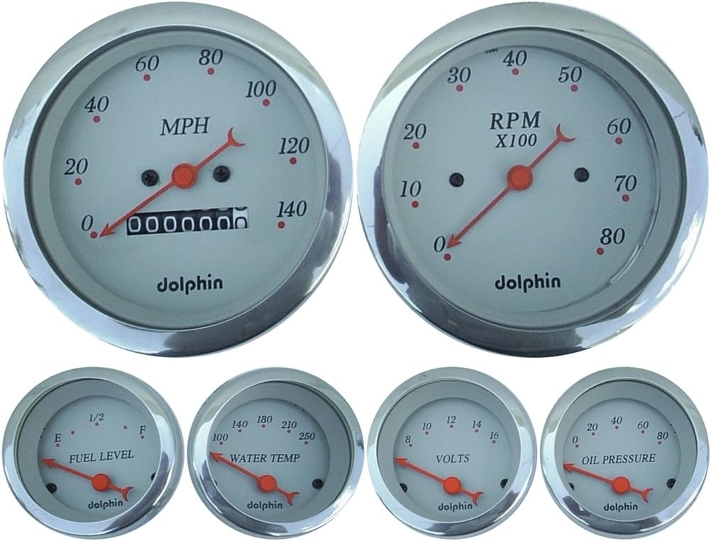 Dolphin Gauges6 Gauge Programmable Set Gray Automotive