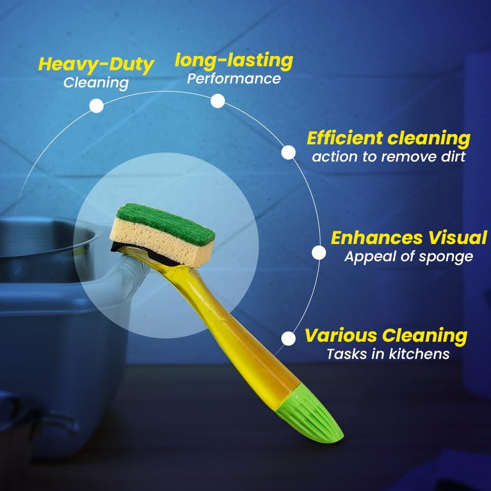 Zopper 12 Green General Purpose Refill Head Compatible with Dishmatic Washing-Up Sponges with Microfiber Cloth - Image 4