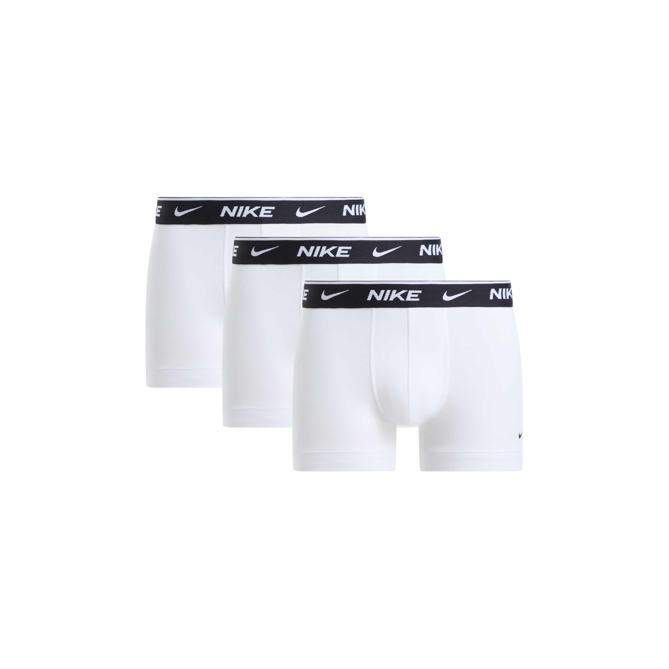 Nike Pack Of 3 Signature Plain Boxer Shorts Unisex White + White + White Large