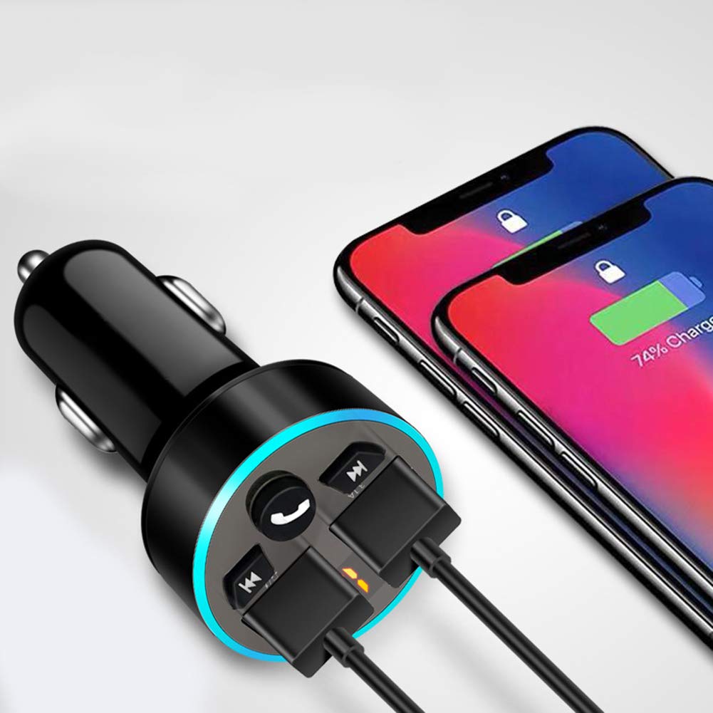 Adattatore Bluetooth Auto NK Trasettitore F Per Auto Bluetooth 5.0-3 Porte Di Ricarica Trasmettitore Fm Bluetooth Auto - Foto 6