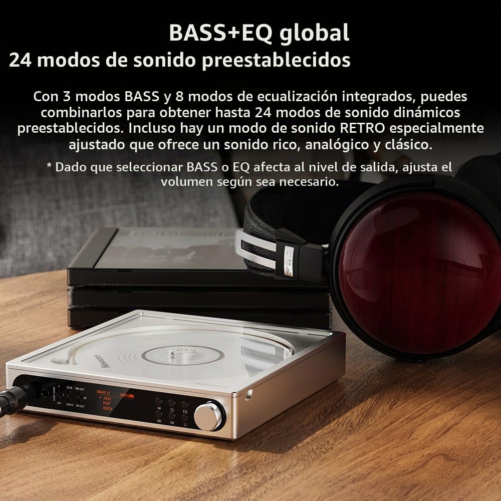 FiiO DM15 R2R – Reproductor de CD portátil, DAC USB de Alta fidelidad y transmisor Bluetooth 5.4, Pantalla HD, Salida 3.5mm y 4.4mm balanceada, batería 7h, Negro
