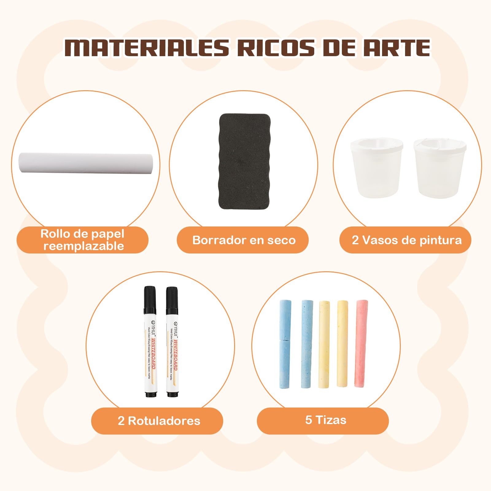 COSTWAY Caballete Infantil, Juego de Mesa y Banco de Arte, Centro de Arte de Madera Multifuncional Con Caballete Ajustable de Doble Cara, Pizarrón Magnética, Rollo de Papel Reemplazable (Café)