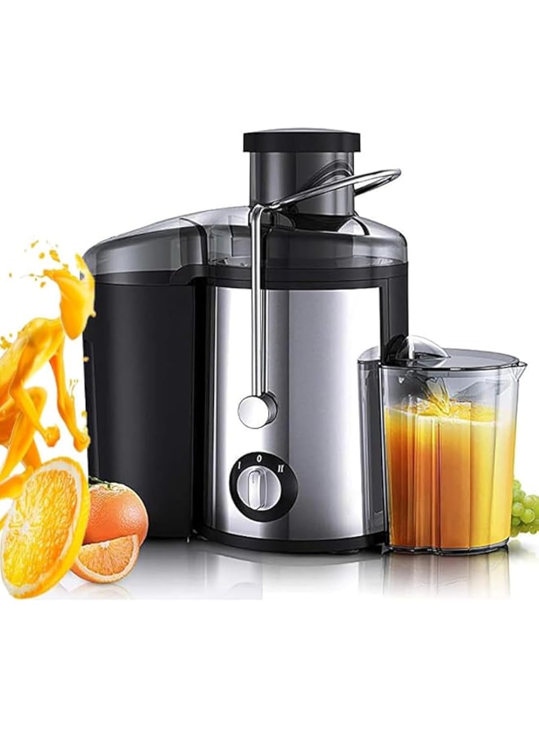 DUKASOU Juicer Machines, 800W Centrifugal Juicers Extractor Electric Anti-Drip with Juice Jug and Pulp Container for Fruit Vegetable, Wide Mouth, 2 Speed Adjustable, Cold Press Juicer, Easy to Clean