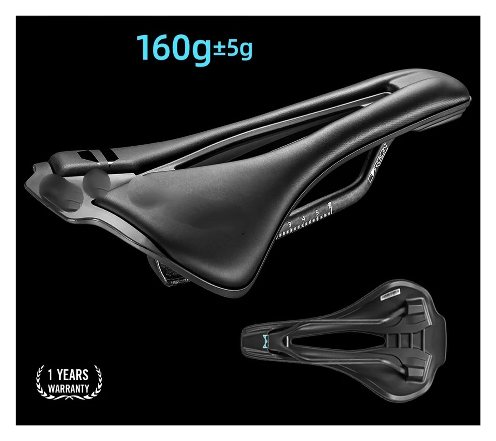 Sillín de Bicicleta RYET Impreso en 3D, con cojín Carbono 120 g, superligero, for Grava y Carretera