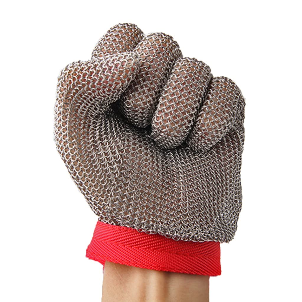 Guantes cómodos, Transpirables, Resistentes a los Cortados, Guantes de Trabajo de Seguridad de Alambre metálico, Cocina de Grado alimenticio, Guantes de Carnicero (Size : 2pcs/XL)