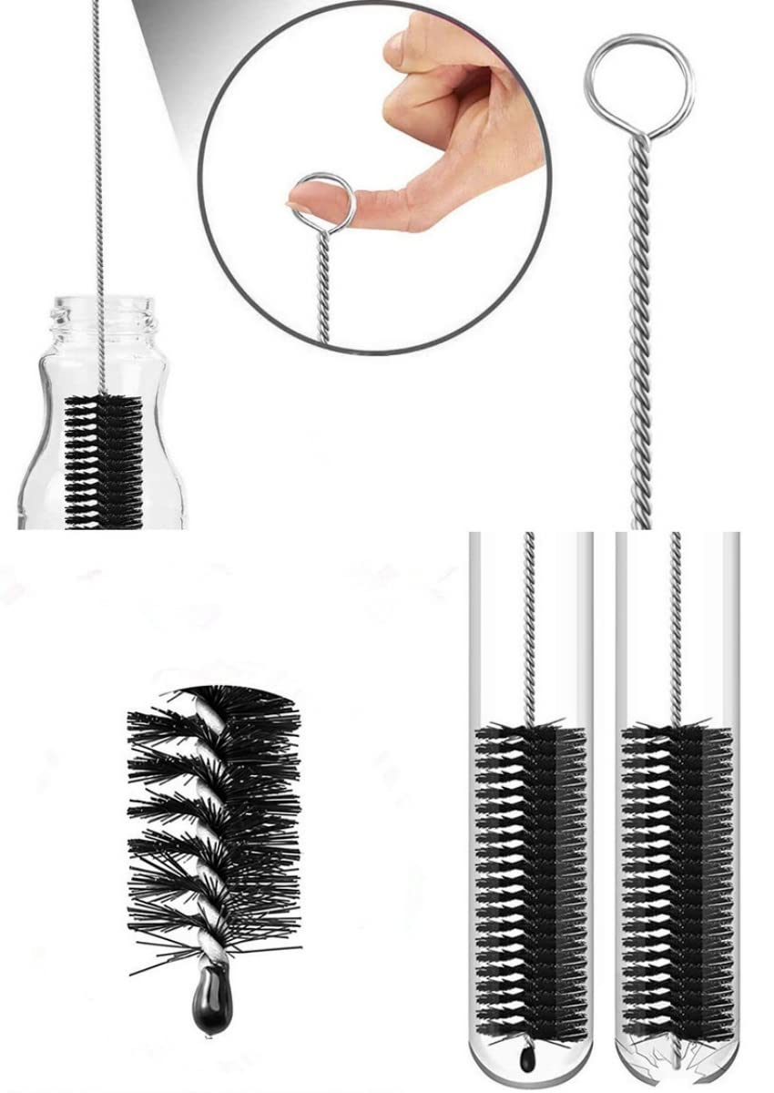 10 PCS Cleaning Bottle Brush Set Szczotki, Szczotki do czyszczenia rur, Nylon Szczotki do butelek, Szczotka do czyszczenia rur Rnsayo, Czajnik, Słomki