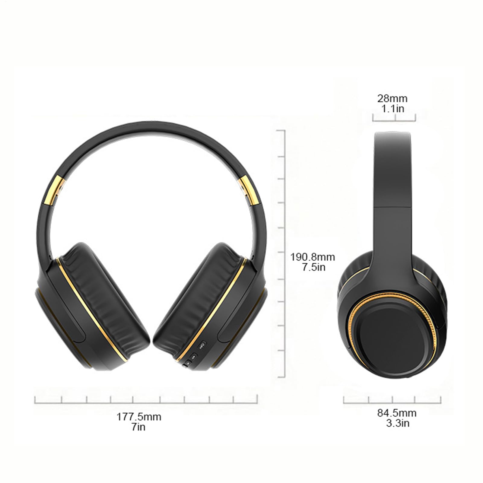 Słuchawki okołouszne Przenośne stereo z oświetleniem