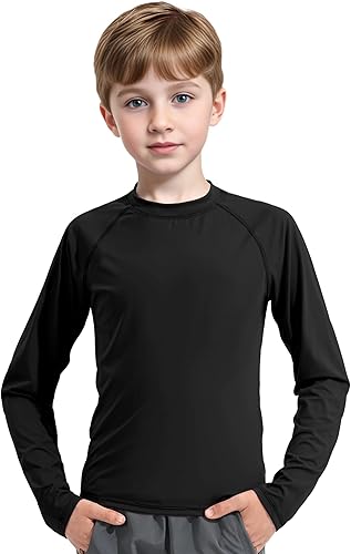 Miniatura 2 de Camiseta de natación de manga larga con protección solar UPF 50+, secado rápido, para niños y jóvenes
