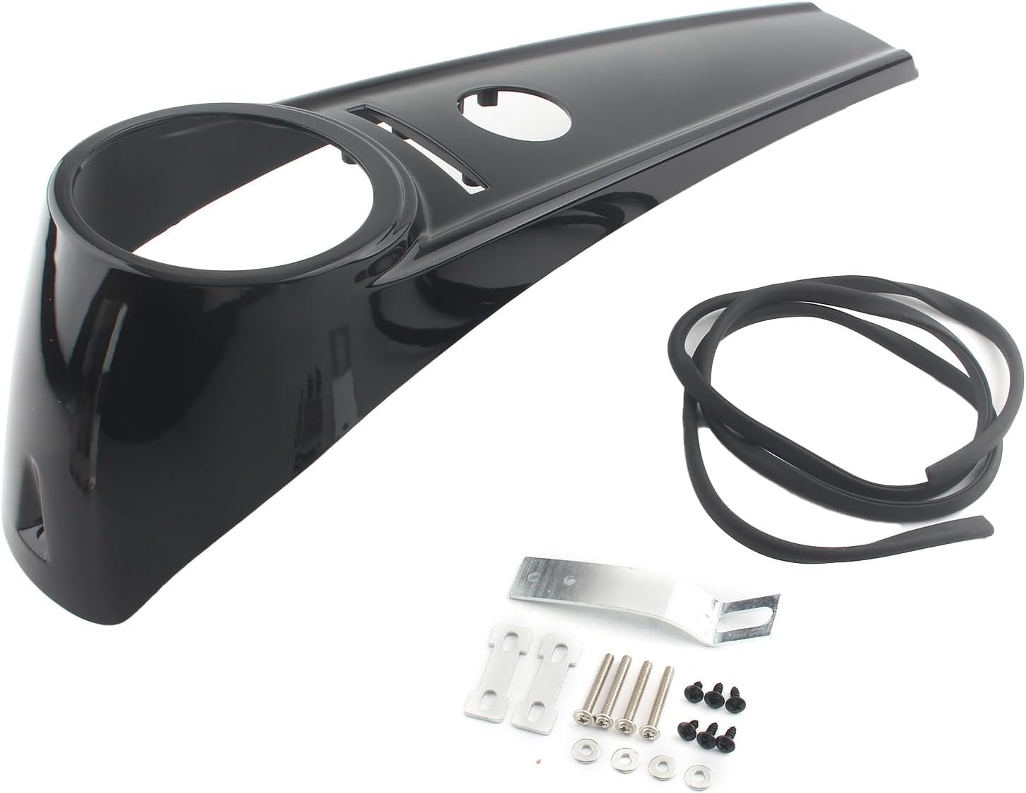 Gloss Black Dash Fuel Console Gas Tank Cover Trim Compatible with Harley Road King FLHR FLHP FLHRC 2008-Up