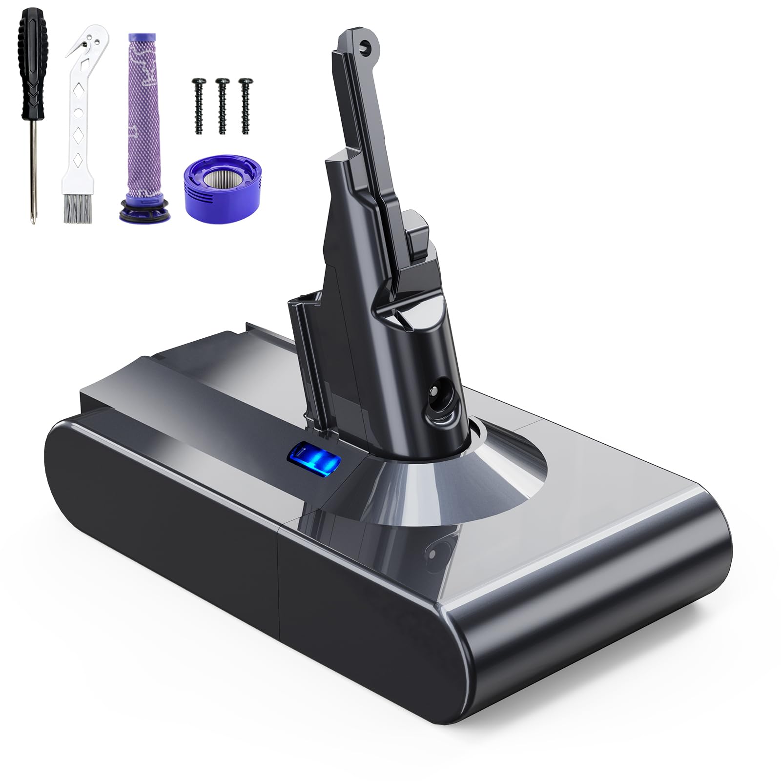 8000mAh Replacement Battery for Dyson V8 Battery Compatible with Dyson V8 Vacuum Cleaner Series (2*Filter)