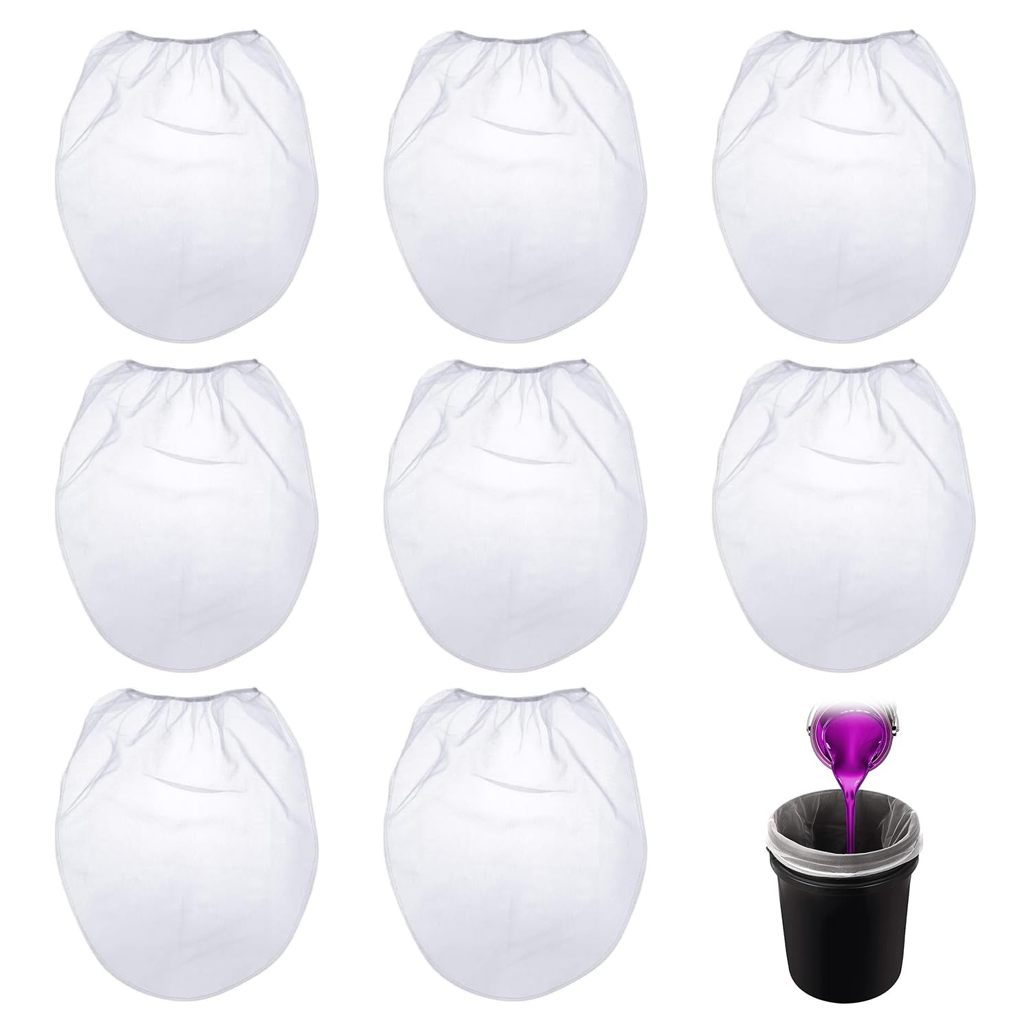 Bolsa Filtro Pintura 8 Piezas 1 Galón Malla Fina Filtración Líquidos