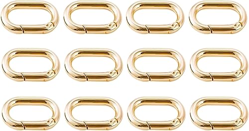 Miniatura 9 de Bobeey 4 llaveros de metal con resorte de mosquetón, clip de ganchos de resorte, hebilla de resorte para llavero, anillo ovalado para bolsas,