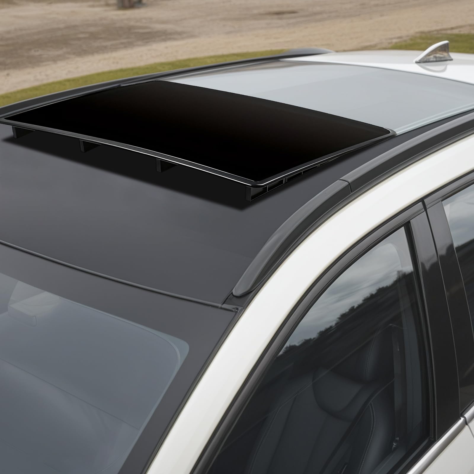 Copertura universale per tettuccio apribile auto, 66,5 x 49,5 cm, autoadesiva, simulatore panoramico, in plastica nera, installazione senza trapano, accessorio per modifica tetto auto