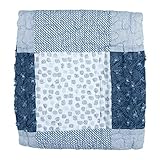 Stephan Baby Heirloom-Quality Pieced Crib Quilt, Denim Dot