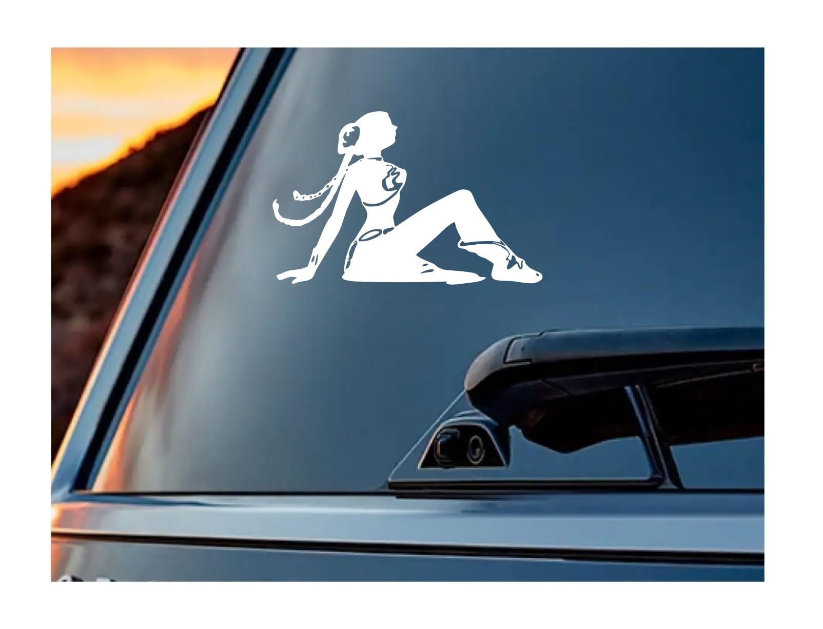 UR Impressions MWht RF Leia Slave Mudflap Girl Decal Sticker Vinyl Graphics for Car Truck SUV Motorcycle Window|Matte White|6.5 X 4.3 inch|URI679-MW