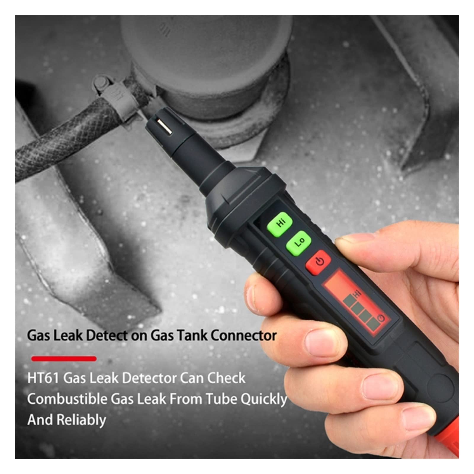 EDEDE Gasdetektor, Gasleckmelder Alarm Brennbarer Gasanalysator Detektor for alle Arten Entzündlich Gasmethan Erdgas CO CH4. Methan