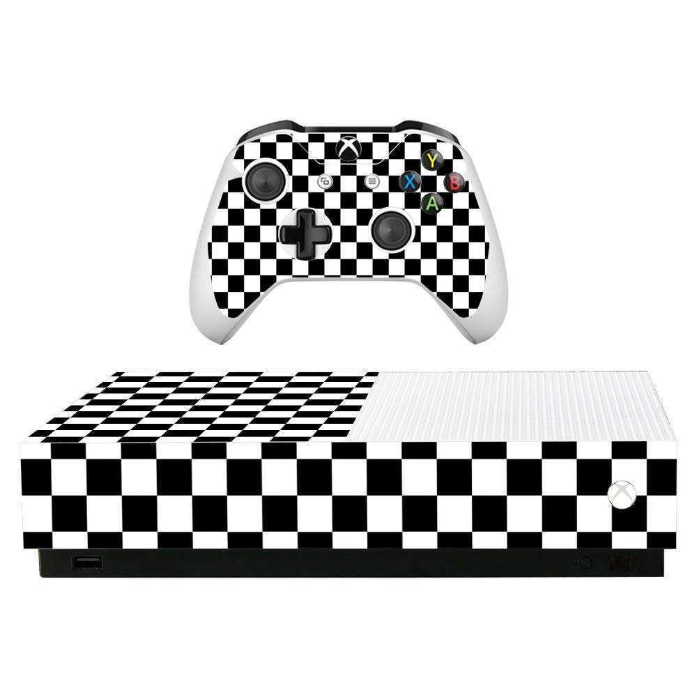 MightySkins Skin for Microsoft Xbox One S All-Digital Edition - Check | Protective, Durable, and Unique Vinyl Decal wrap Cover | Easy to Apply, Remove, and Change Styles | Made in The USA