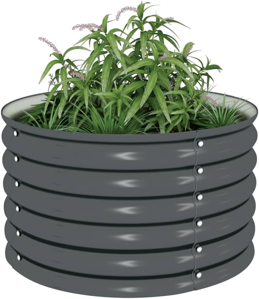 Garden Raised Bed,Garden Boxes Outdoor,Raised Garden Beds,Plants Planters,Gardening Planter,Patio Raised Beds,for Use on Porches,Decks,Patios,Balconies,31.5"x31.5"x17.3" Galvanized Steel Gray