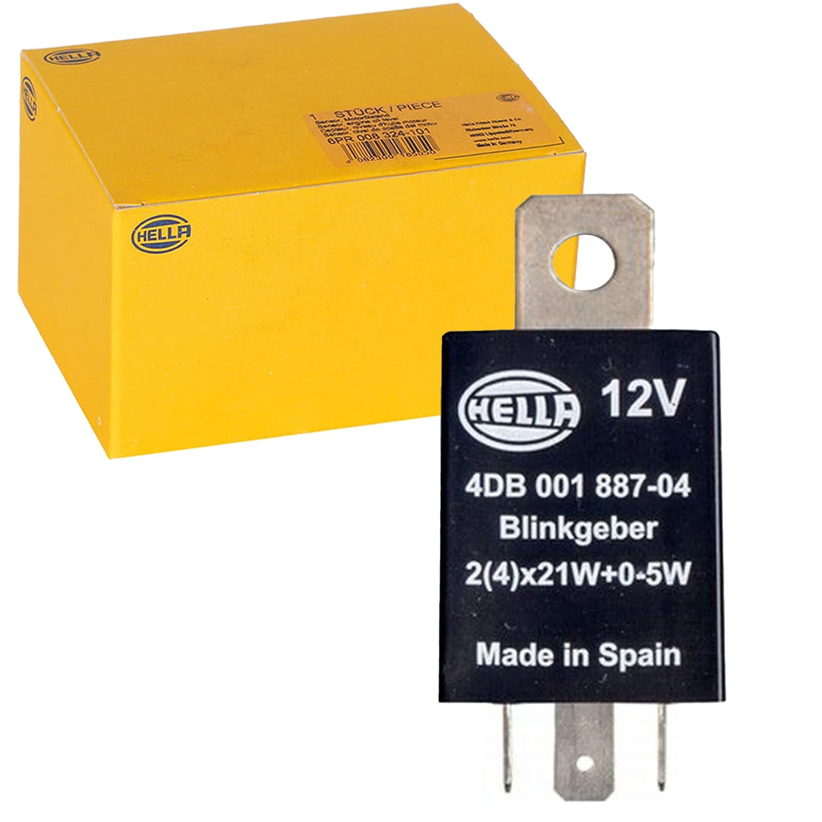 HELLA 4DB 001 887-041 Blinkgeber - 12V - 4-polig - Anbau - elektronisch - mit Halter