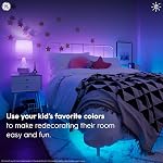 GE Cync Full Colour Direct Connect Smart Bulb A19, 60W Replacement, Bluetooth/Matter/WiFi Enabled, Works with Alexa, Google Assistant Without Hub, Pack of 4