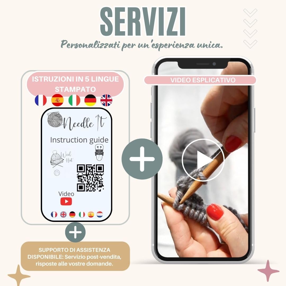 Needle It® Kit completo per lavorare a maglia il cappello verde scuro - Cappello di lana fai da te per bambini e adulti - Kit completo con ago, gomitolo e istruzioni - Lana francese