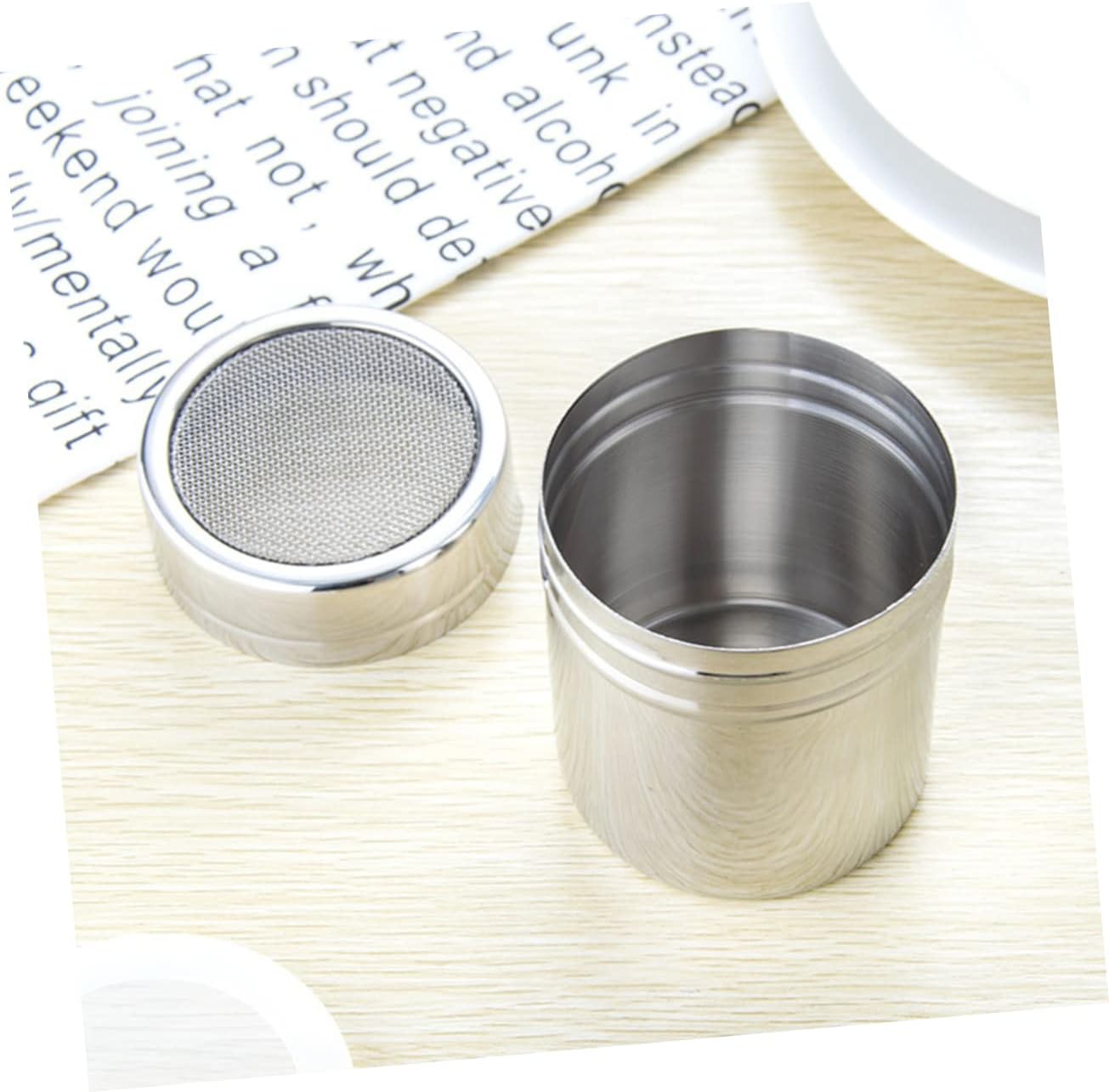 3 Pack Stainless Steel Seasoning Shakers for Kitchen Cooking, Sugar Pepper