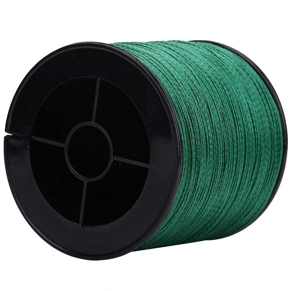 GLOGLOW - Cuerda trenzada de pesca (1 unidad, 300 m, polietileno, 4 hilos, súper fuerte, multifilamento, cuerda de pesca), color verde