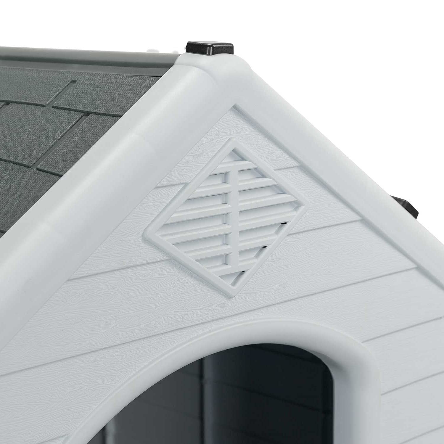 THINIA HOME Caseta para Perros Pequeños Dimensiones 66,5x73,6x71cm | Caseta de Plástico 100% Reciclable y Ecológico | Caseta Mascota Exterior e Interior