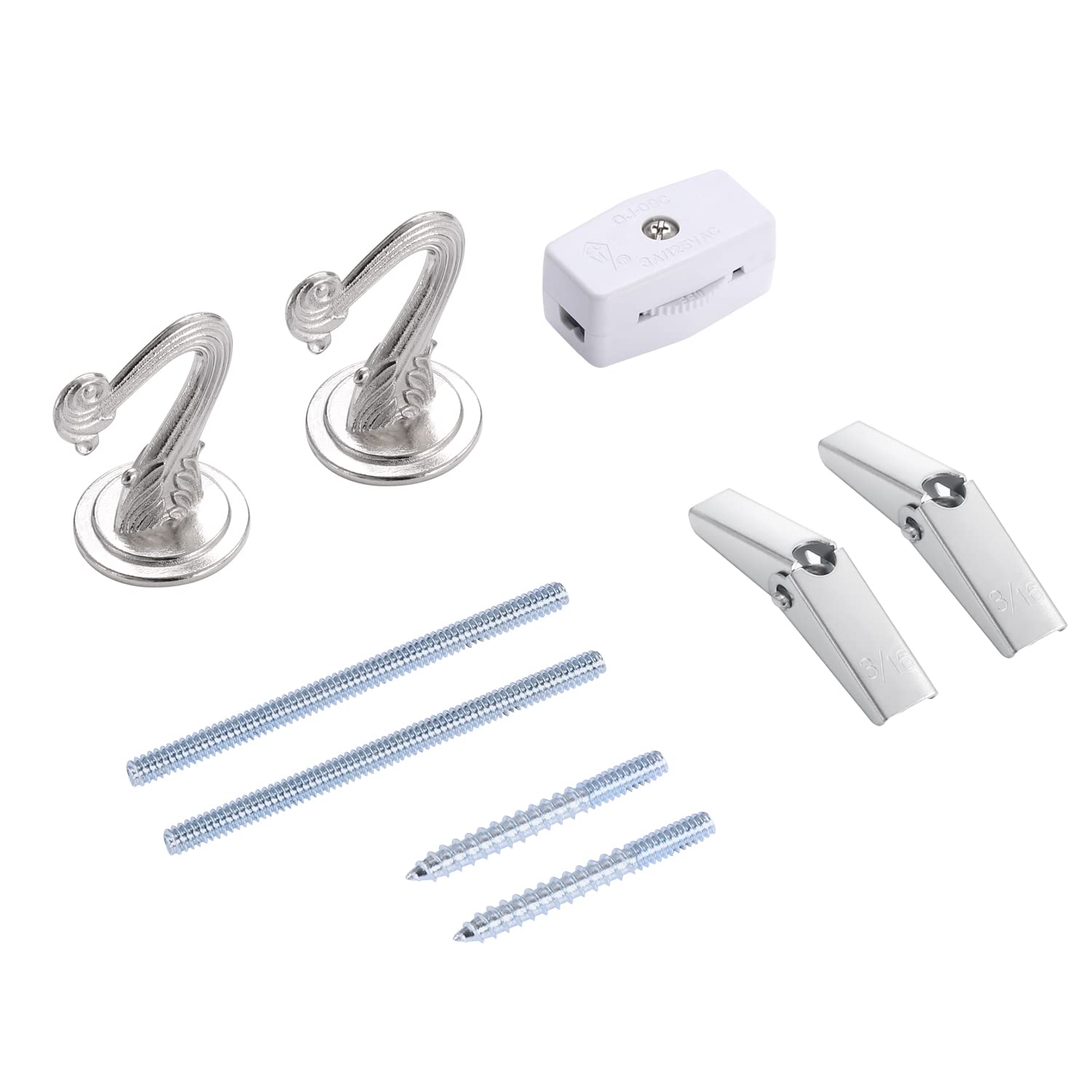 Canomo Swag Light Kit with 12 Feet Chandelier Chain and 15 Feet Cord, Instructions Included for Chandelier, Pendant and Ceiling Fan Light, Silver — Amazon image 2
