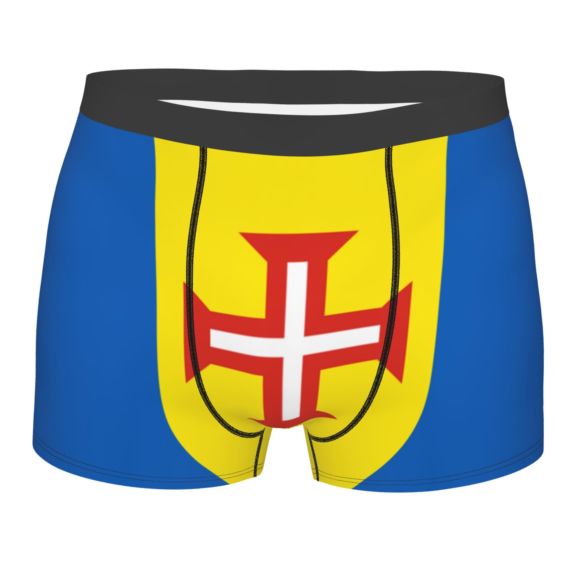 Flag of Madeira Men's Boxer Briefs Elastic Waistband Men's Boxer Briefs Black